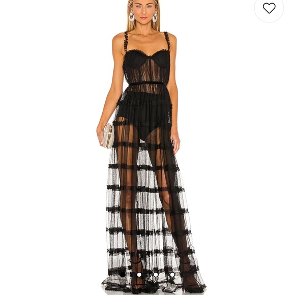 SAU LEE Camille Gown in Black